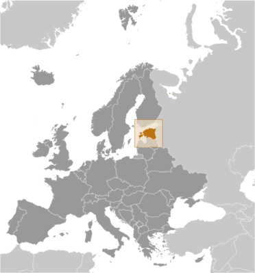 Map showing the location of Estonia