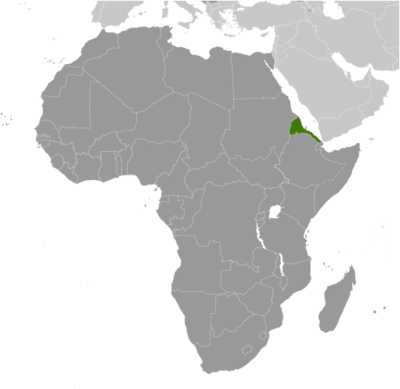 Map showing the location of Eritrea