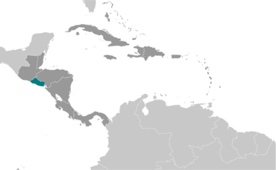 Map showing the location of El Salvador