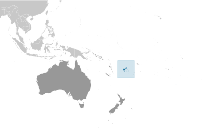 Map showing the location of Fiji