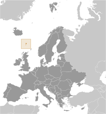 Map showing the location of Faroe Islands