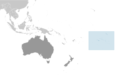 Map showing the location of French Polynesia
