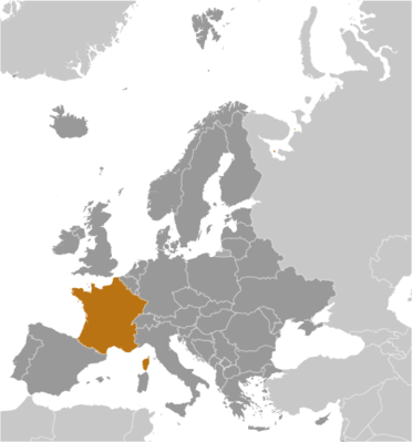 Map showing the location of France
