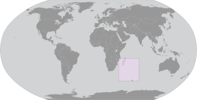 Map showing the location of French Southern and Antarctic Lands