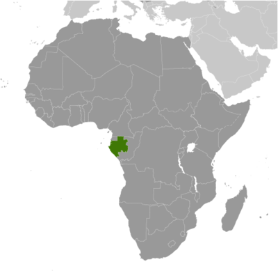 Map showing the location of Gabon