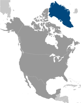 Map showing the location of Greenland