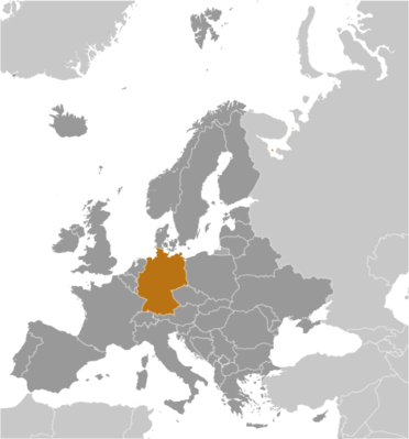 Map showing the location of Germany (Federal Republic of Germany)
