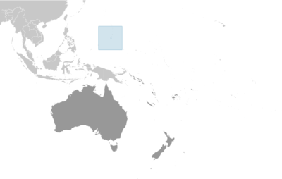 Map showing the location of Guam