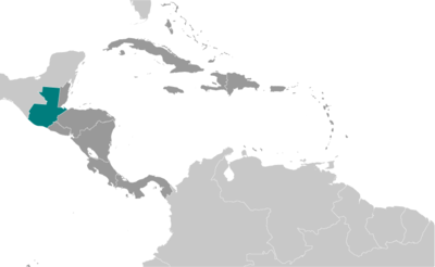 Map showing the location of Guatemala