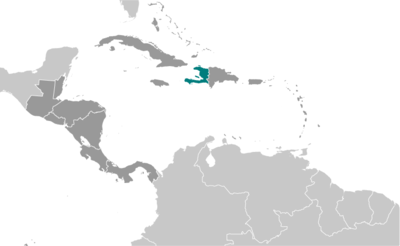 Map showing the location of Haiti