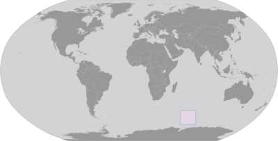 Map showing the location of Heard Island and McDonald Islands