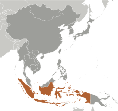 Map showing the location of Indonesia
