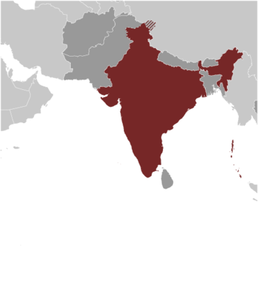 Map showing the location of India