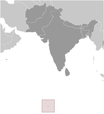 Map showing the location of British Indian Ocean Territory