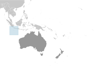 Map showing the location of Christmas Island (in the Indian Ocean)