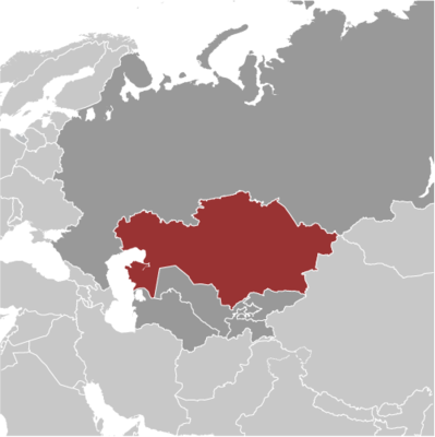 Map showing the location of Kazakhstan