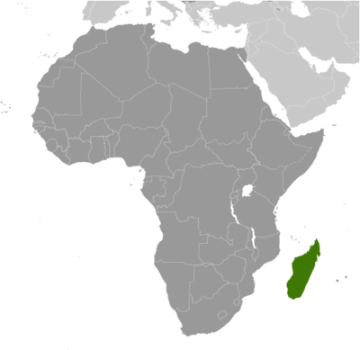 Map showing the location of Madagascar