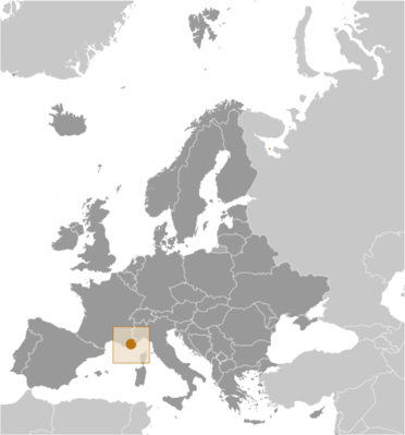 Map showing the location of Monaco
