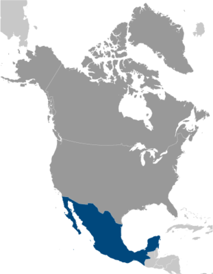 Map showing the location of Mexico