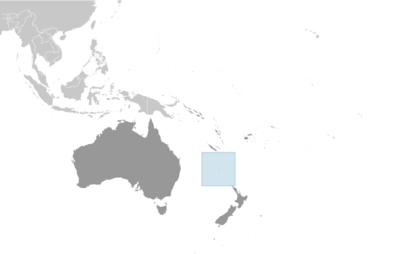 Map showing the location of Norfolk Island