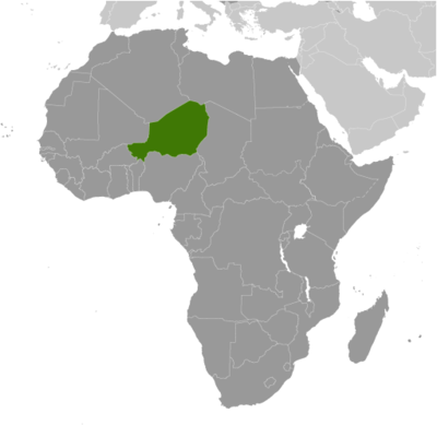 Map showing the location of Niger