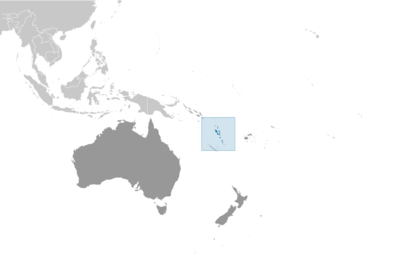 Map showing the location of Vanuatu