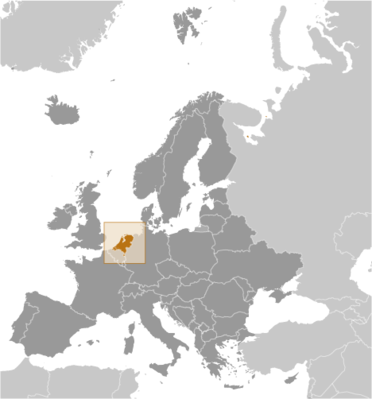 Map showing the location of Netherlands