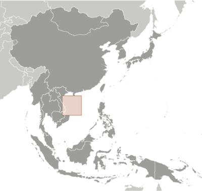Map showing the location of Paracel Islands
