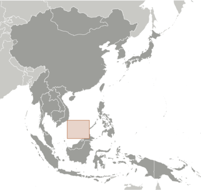 Map showing the location of Spratly Islands