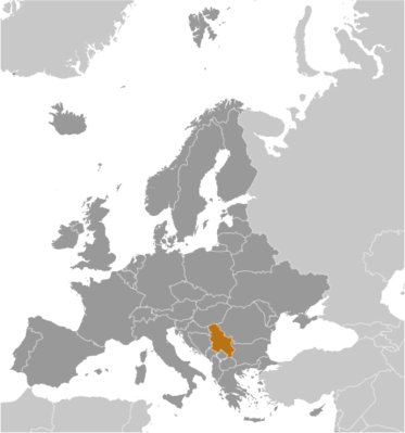 Map showing the location of Serbia
