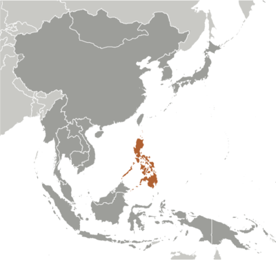 Map showing the location of Philippines