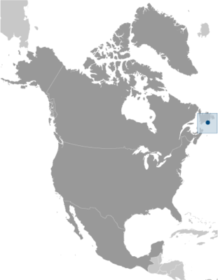 Map showing the location of Saint Pierre and Miquelon
