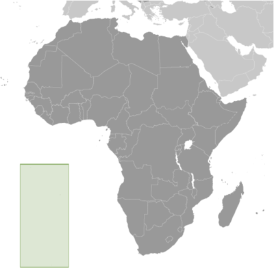Map showing the location of Saint Helena