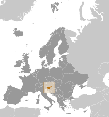 Map showing the location of Slovenia