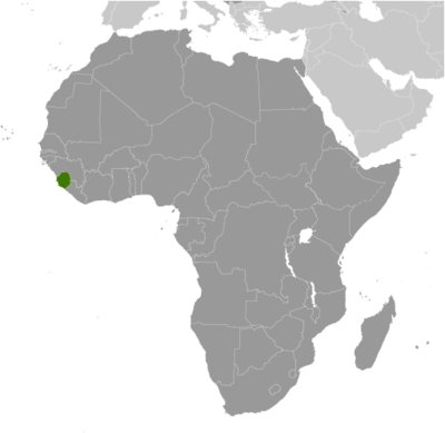 Map showing the location of Sierra Leone