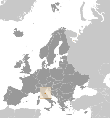 Map showing the location of San Marino