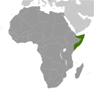 Map showing the location of Somalia