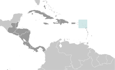 Map showing the location of Saint Barthelemy
