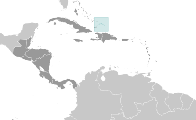 Map showing the location of Turks and Caicos Islands