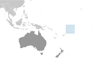 Map showing the location of Tokelau