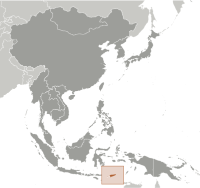 Map showing the location of Timor-Leste