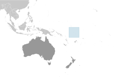 Map showing the location of Tuvalu