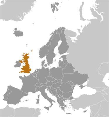 Map showing the location of United Kingdom