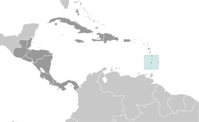Map showing the location of Saint Vincent and the Grenadines