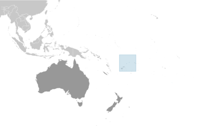 Map showing the location of Wallis and Futuna