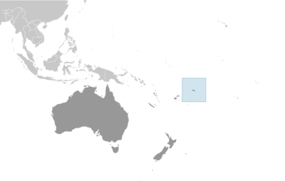 Map showing the location of Samoa (Western Samoa)