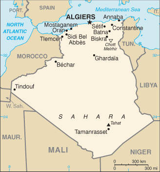 Regional map of Algeria