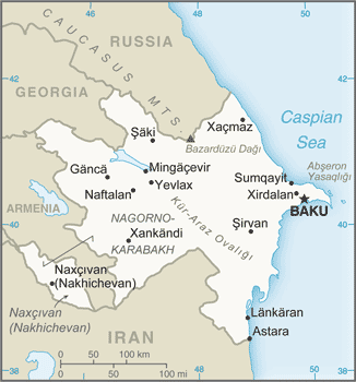 Regional map of Azerbaijan