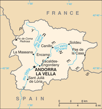 Regional map of Andorra