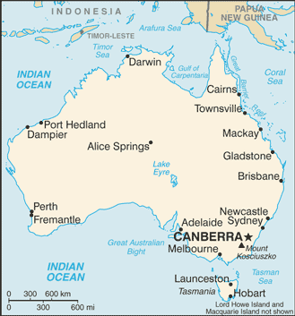 Regional map of Australia